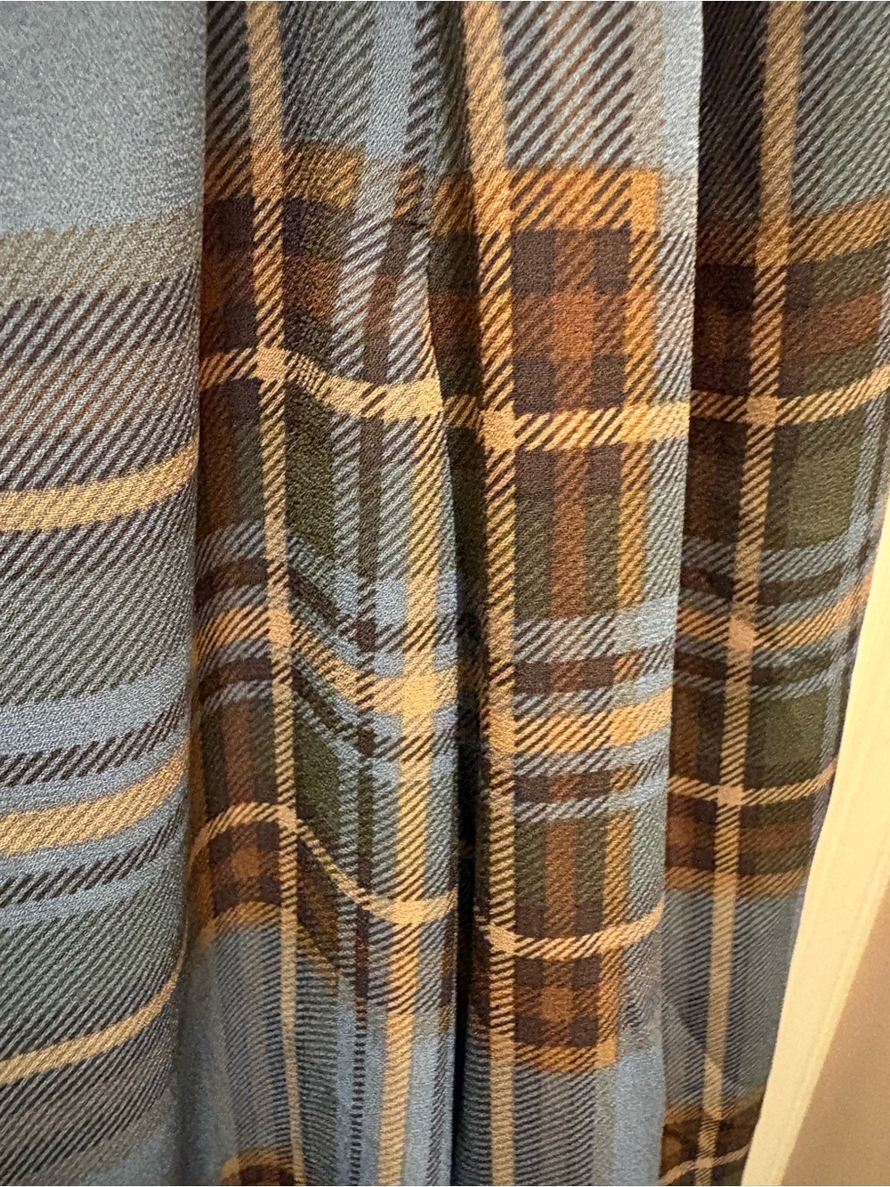 Lauren Ralph Lauren Plaid Tie Neck Bow Blouse Womans Sz M Blue Gray Brown - Picture 7 of 16